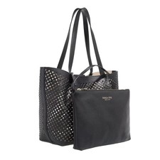 Shopper PATRIZIA PEPE nera traforata + borsa portautensili borsa nera traforata