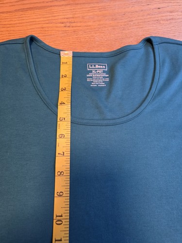 LL Bean Dark Teal Women's Cotton Short Sleeve T-Shirt Size  XL-Pet  - Picture 10 of 12