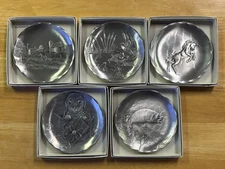 Wendell August Forge Metalware Coasters~Lot Of 5