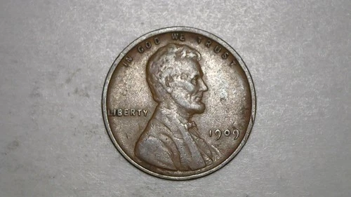 1909 VDB Lincoln Wheat Cent Penny - XF Extremely Fine - First Year - Free Ship