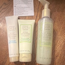 Mary Kay Satin Hands White Tea Citrus 3pc Set 7.75 oz Hand Cream Scrub