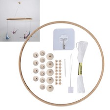 DIY Baby Wooden Mobile Hanger Round, Bed Bell Frame for Crafts Mobile Kit Win...