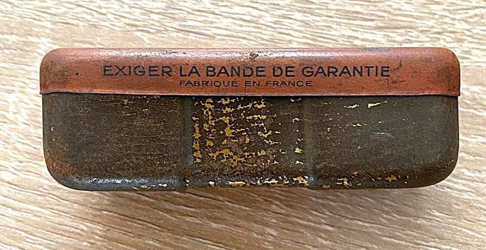 ancienne petite boîte publicitaire KLG Bougies. Métal lithographié BE - Photo 2/4