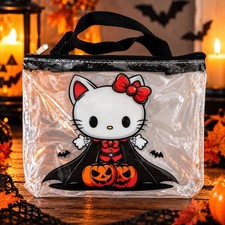 Hello Kitty Halloween Bag Black Dress Clear 6.5 x 5.5 in