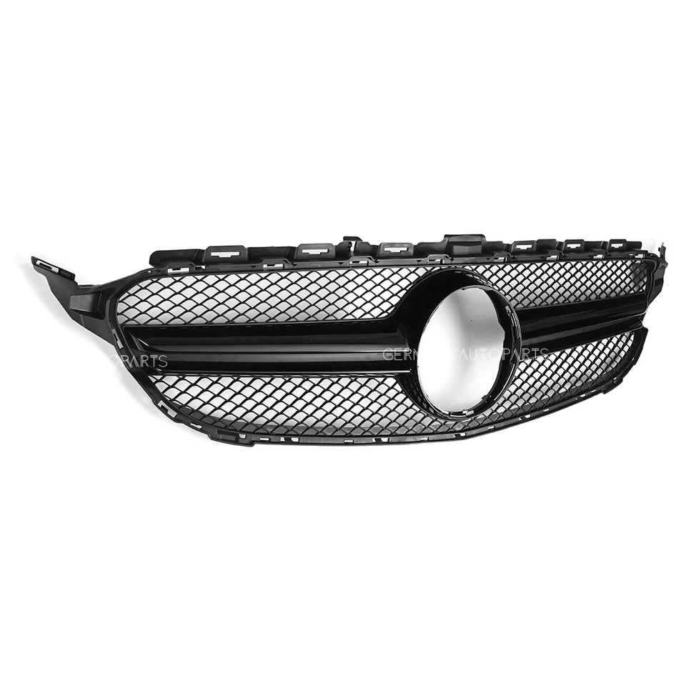 Glossy Black Racing Grill For Mercedes Benz C-Class W205 15-18 C250 C300 C43 AMG - Imagem 4 de 4