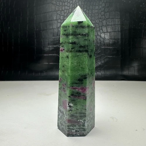 Natural Crystal RUBY ZOISITE. Hand-carved. Crystal Energy Pillar.gift.AB