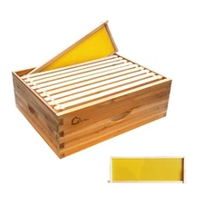 10 Frame Medium Super Bee Hive Box, Langstoth Beehive Honey Super Box, Bee Bo...