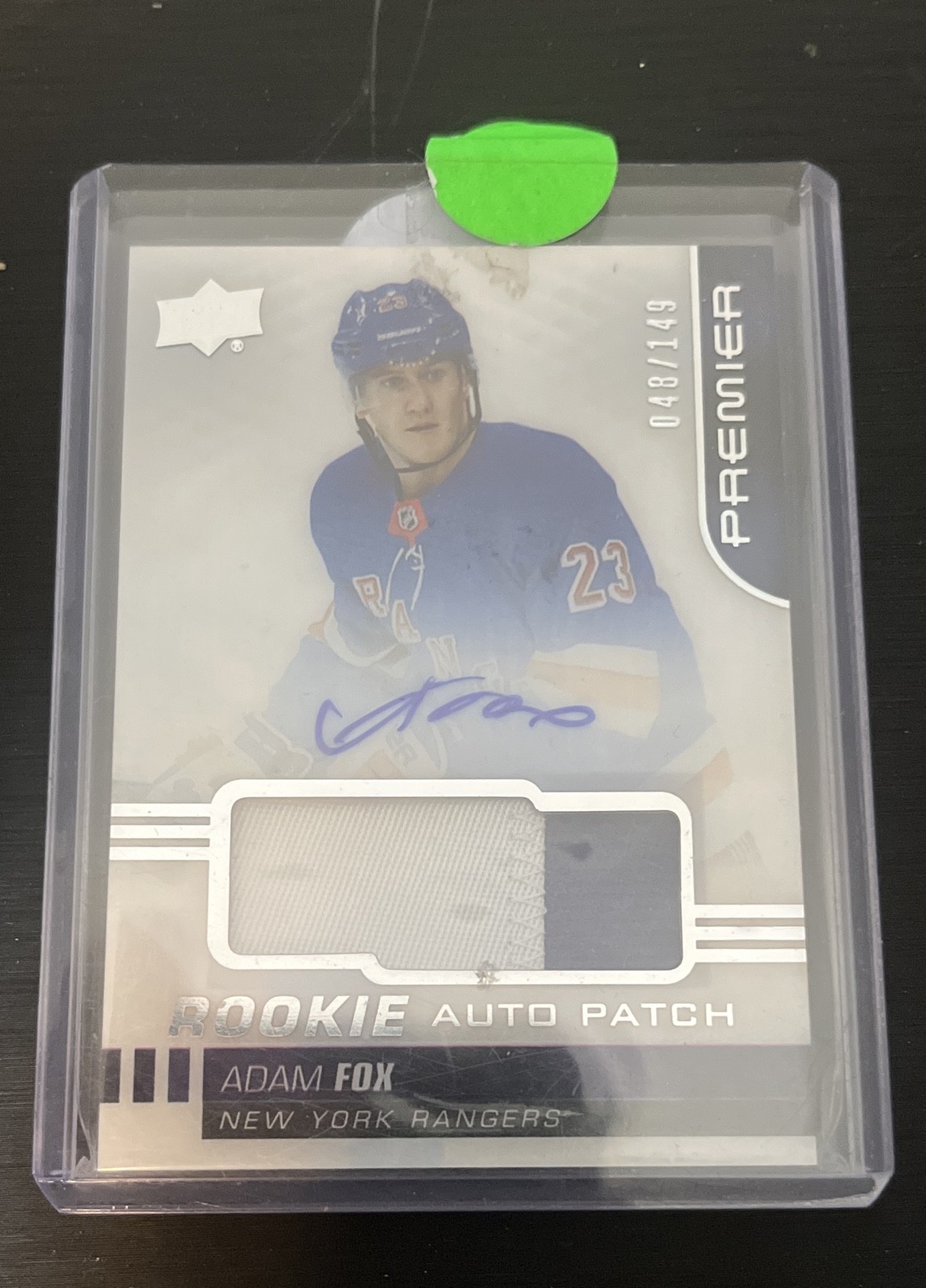 2019-20 Upper Deck Premier - Acetate Rookie Auto Patch Adam Fox #AR-AF /149 (AU,
