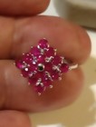 EARTH MINED GEM TESTED HEATED 16 PINKISH RED RUBIES 925 SILVER RING SIZE 6.5 — photo 3