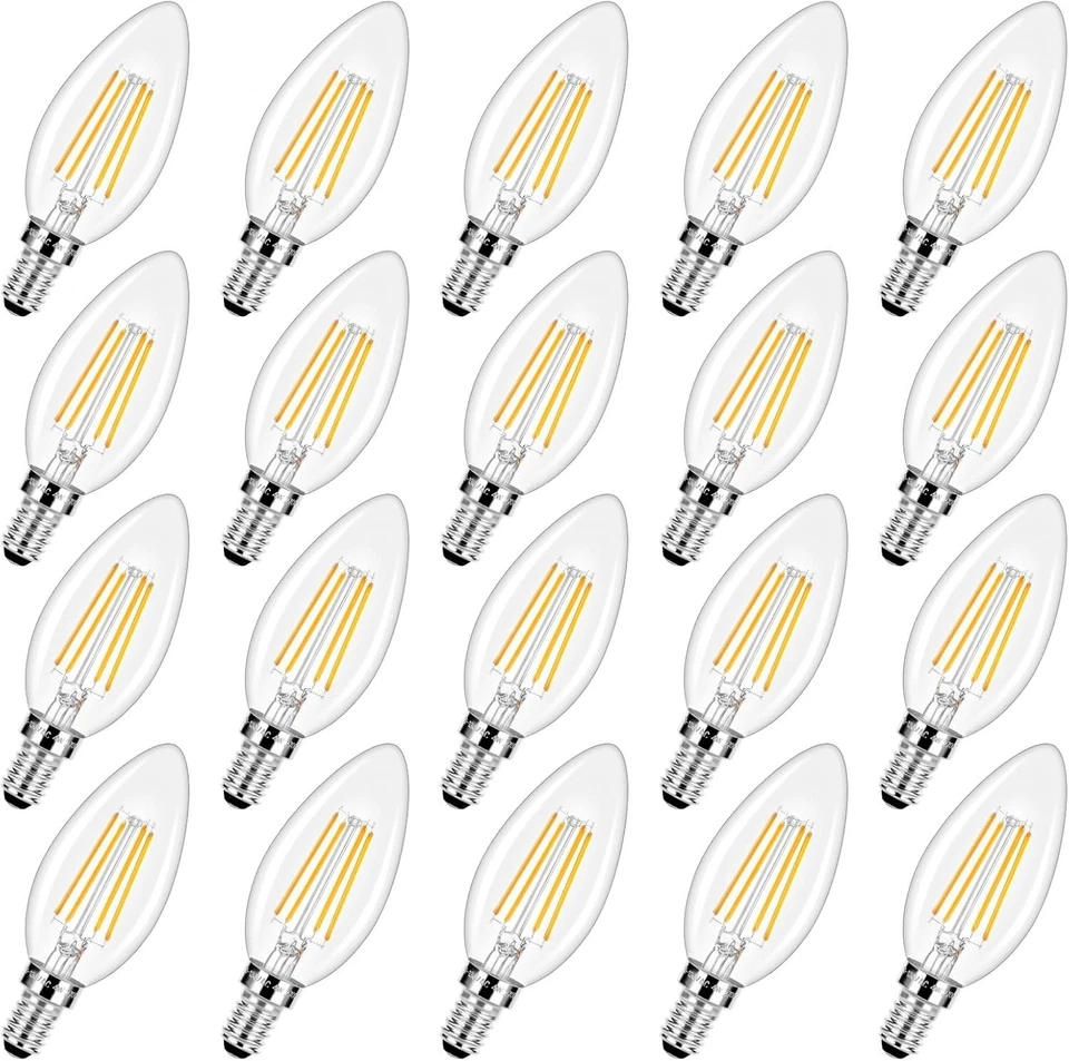 20 Count E12 LED Candelabra Bulbs, 40W Equivalent Warm White - Image 3 of 4