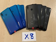 8x COPRI BATTERIA POSTERIORE ORIGINALE HUAWEI P SMART (2019) POT-LX1 BLU/NERO GRADO A