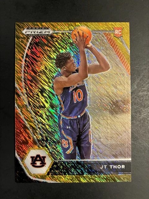 2021-22 Panini Prizm Draft Picks JT Thor #28 Gold Shimmer Prizm /10 (RC) Auburn
