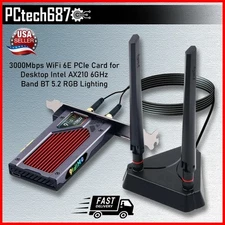 Fenvi AXE3000Pro AX210NGW WiFi 6E PCI-E Network Card Tri-Band BT5.2 Wireless ...