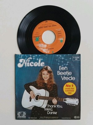 B NM/VG++ 7'' GRAND PRIX 1982 NICOLE : Een Beetje Vrede Thank You, Merci, Danke