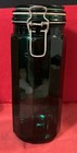 Vintage Green Panel Glass Spaghetti Jar With Wire Hinged Lid 10 Inches Tall — photo 2