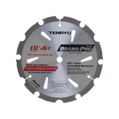Tenryu BP-25506 5,870RPM 6T Carbide Tipped Board Pro Saw Blade 10 Dia. in.