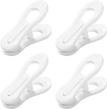 20 Pcs Multi-Purpose Clips for Hangers, White Clothes Hanger Clips, Standard Pla