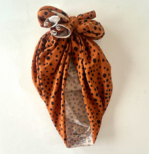 Bunny Knots Handmade Women  s Headband Brown/Black Polka Dot Bow Fabric