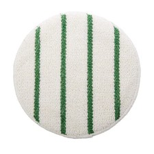 Rubbermaid Commercial Fgp26900wh00 Carpet Bonnet With Green Stripes, 19"