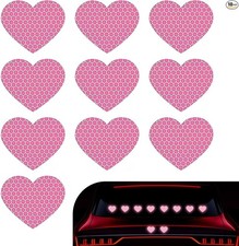 10 PCS Car Heart Vinyl Sticker, Reflective Night Safety  Anti-Scratch Stickers,