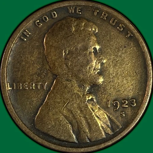 1923-S Lincoln Wheat Cent Very Good VG Coin #34317