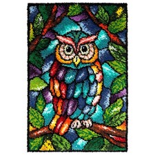 Herrschners  Stained Glass Owl Latch Hook Kit