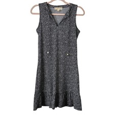 XS MICHAEL Michael Kors Black Ditsy Floral Mini Dress Romantic Whimsy Cottage