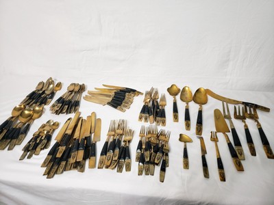 Huge Vintage Siam Thai Bronze Flatware Collection J.G. Thailand Over 100+ Pieces