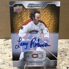 2023-24 UD Engrained LEGENDS Larry Robinson AUTO Montreal Canadians ON CARD!