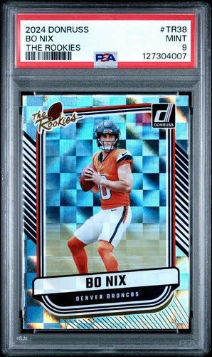 2024 Panini Donruss Bo Nix The Rookies RC #TR-38 PSA 9 Mint DENVER BRONCOS