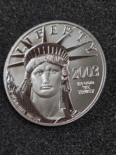 ? 2003 $100 American Eagle 1 oz .9995 Platinum Statue of Liberty Bullion Coin 3199.99 per troy oz