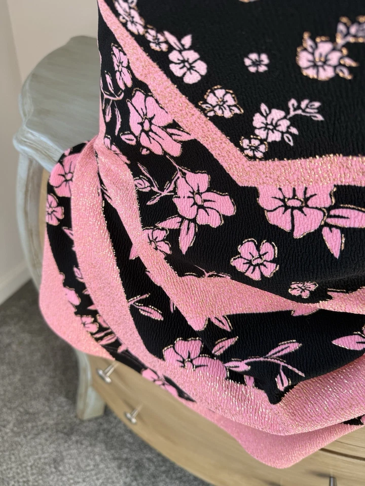 Vestido Metálico Barbie Bloomcore 👀Cottagecore Mujer S Rosa Floral Crepé Suavegirl Foto 3 de 4