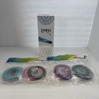 Scrib3D P1 3D Printing Pen Blue Scrib 3D New Open Box with 2 packs of Filament 