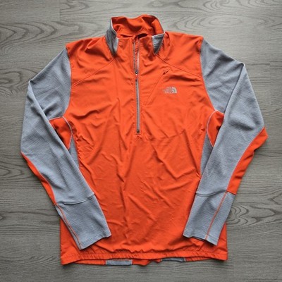 The North Face Flight Series FlashDry Merino Wool 1/2 Zip Pullover Mens L Orange