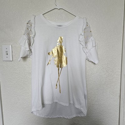 More Love & Lace Feminine Glam Large White Top Relaxed Ruffled Balletcore