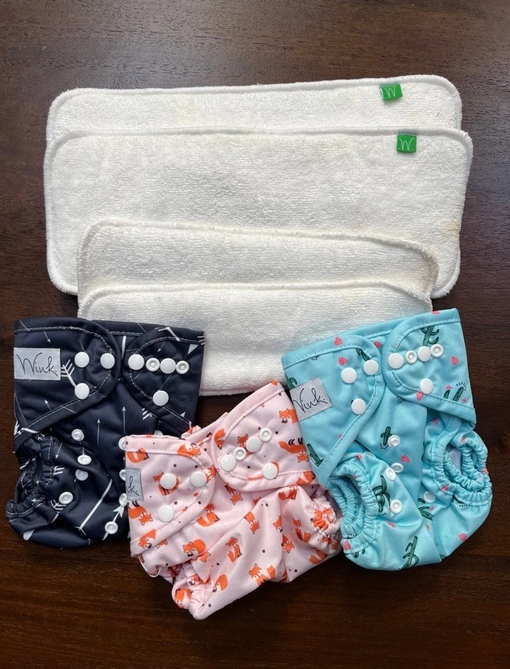 Wink Reusable Cloth Diapers One Size w/ Newborn and Regular Inserts