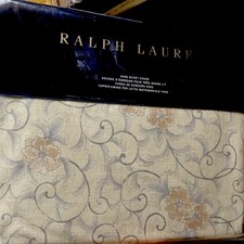 355 Ralph Lauren HOME Audrey Madalena Floral Scroll Duvet Cover New Tan - King