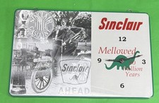 Metal Sinclair Gas & Oil Advertising Clock White Black Green Red Collectible