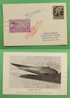 DR WHO 1946 OLANDA SPACE ROCKET MAIL CARD EZ #48C1 FIRMATA R82182