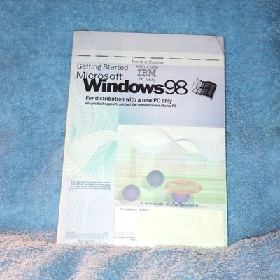 Microsoft Windows 98 First Edition OEM Operating System CD English w/ COA - NEW!