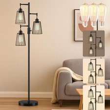 Industrial Floor Lamp 72 Inch Farmhouse Style Matte Black Dimmable