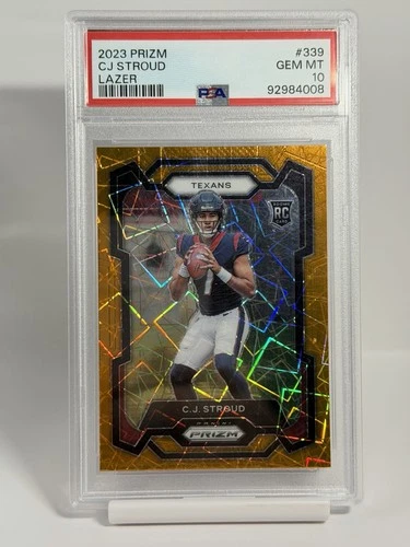 2023 Panini Prizm Orange Lazer CJ Stroud RC Rookie Card #339 PSA 10