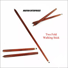 2 Fold Vintage Wood Walking Stick Cane Only For Cane Handle, Only wooden shaft 