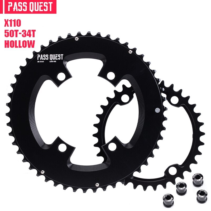 PASS QUEST 110 BCD Road Bike Chainring DA9000 5800 6800 2X crankset 9-11 speed