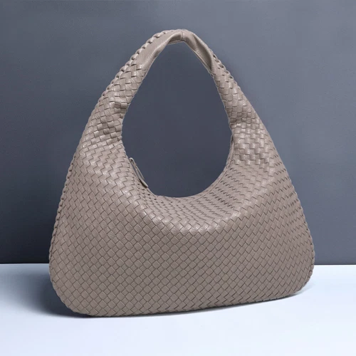 Large Capacity Woven Handbag Ladies Hobo Tote Designer Soft Leather Shoulder Bag - Picture 18 of 43