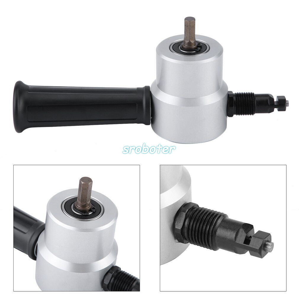 Double Head Sheet Nibbler Metal Power Cutter Saw Drill Attachment Cutting Tool