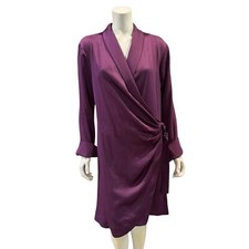 NEW Mango Satin Wrap Long Sleeve Dress