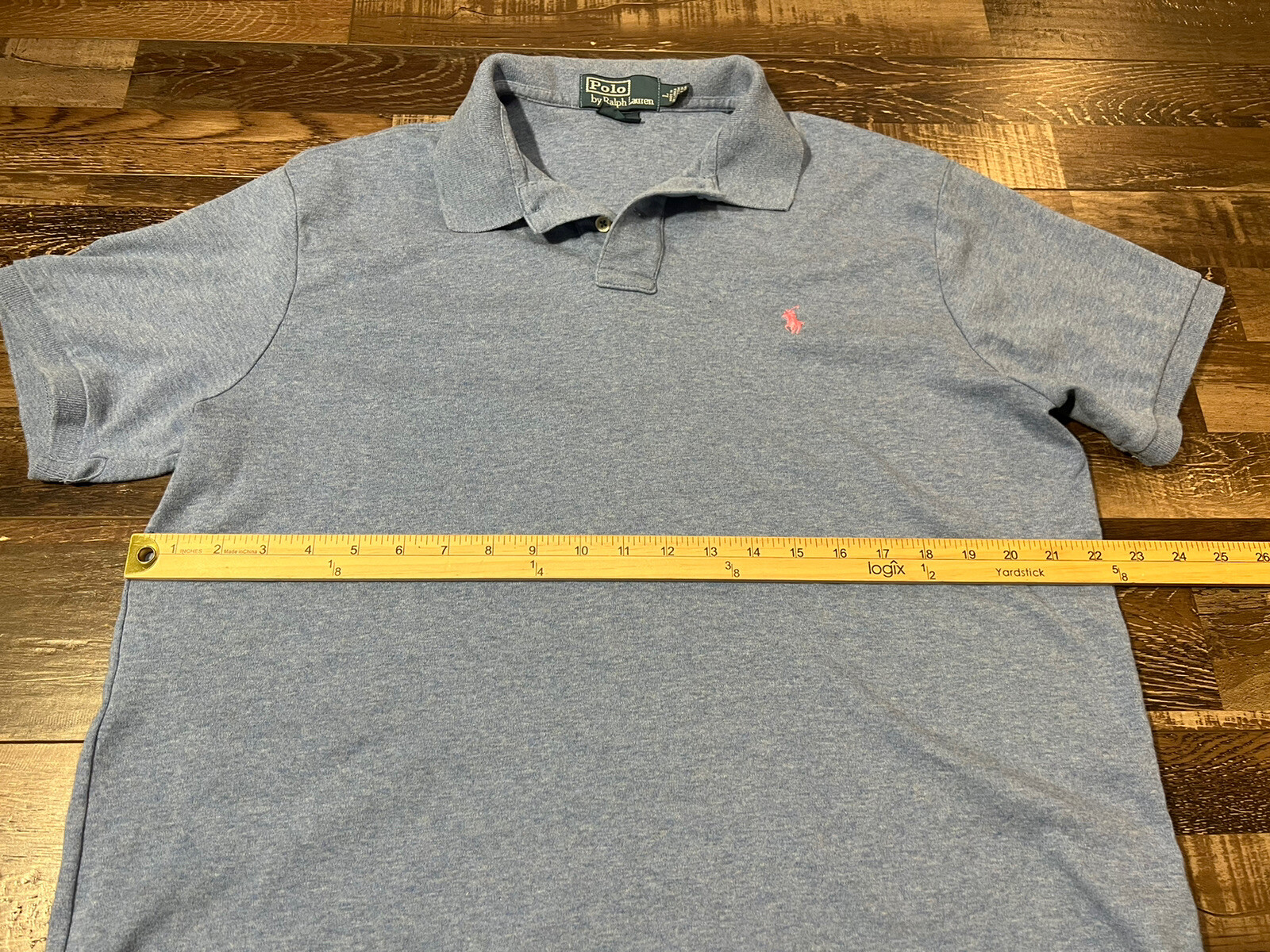 Polo Ralph Lauren SZ Large Custom Fit Baby Blue Men's Polo Shirt