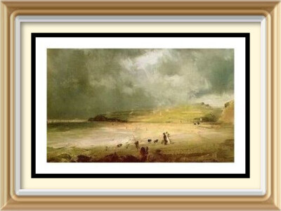 Vintage Lithographie JOHN CONSTABLE Meereslandschaft Wandkunstdruck WEYMOUTH BAY DORSET