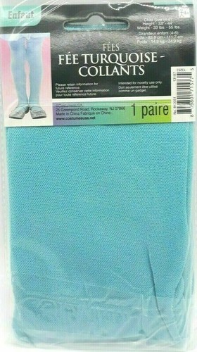 Blue Glitter Tights Aqua Blue Shimmer Fairy Tights Child Size 4-6 - Picture 3 of 3